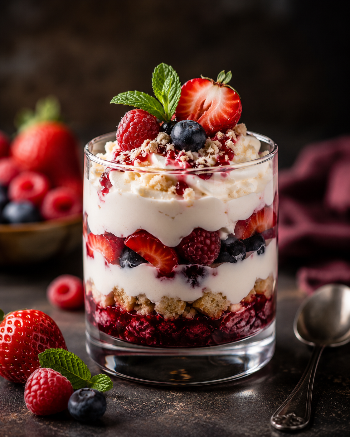 Panna cotta z owocami leśnymi